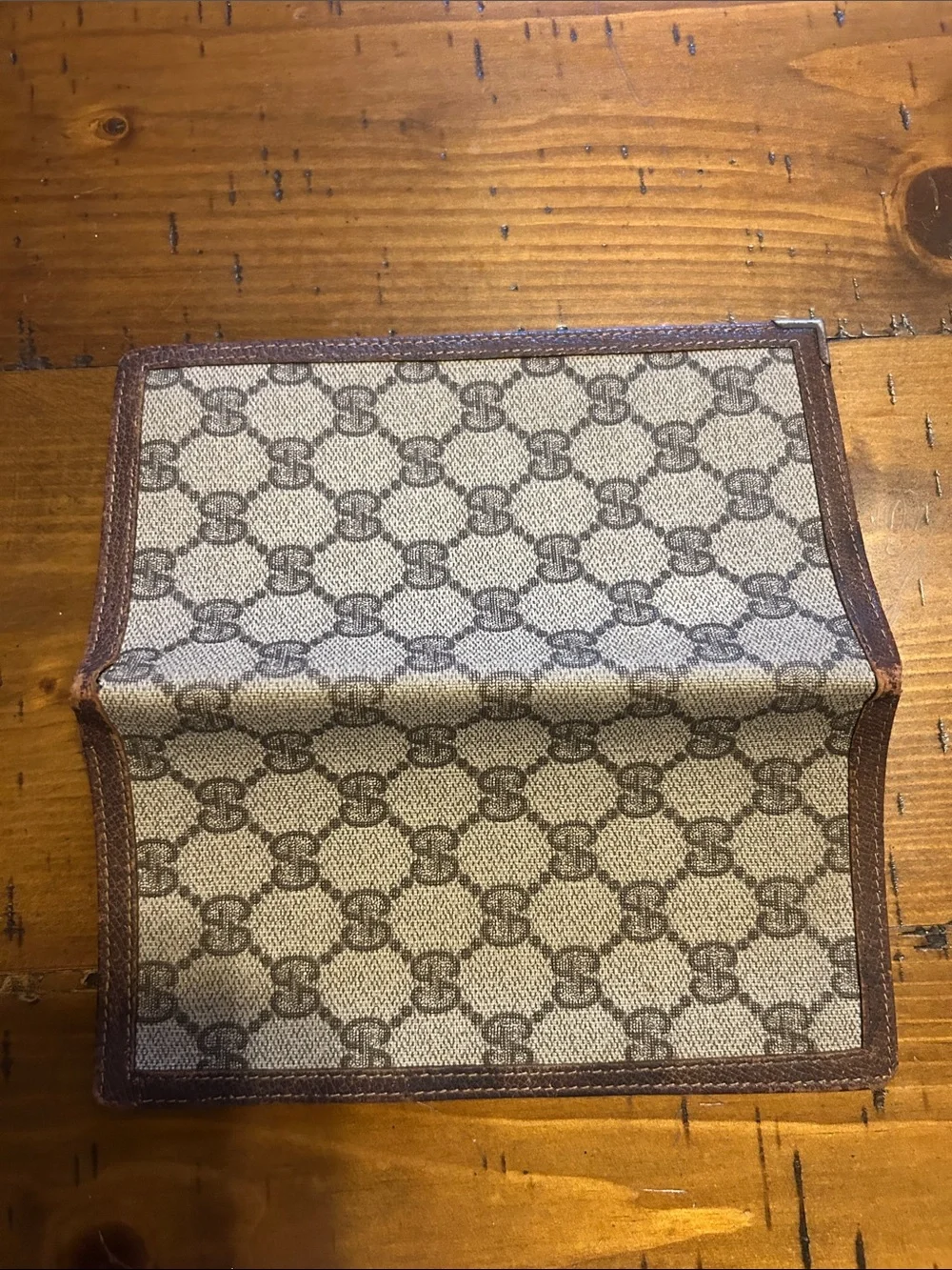 Gucci Beige Canvas Continental Wallet with Brown Trim - Picture 8 of 8